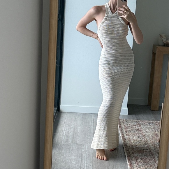 Mango Dresses & Skirts - Mango knit cream midi maxi dress size XXS